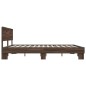 vidaXL Estructura cama madera ingeniería metal marrón roble 200x200 cm vidaXL Estructura cama madera ingeniería metal marrón roble 200x200 cm