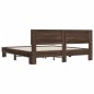 vidaXL Estructura cama madera ingeniería metal marrón roble 200x200 cm vidaXL Estructura cama madera ingeniería metal marrón roble 200x200 cm