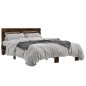 vidaXL Estructura cama madera ingeniería metal roble ahumado 140x190cm
