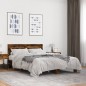 vidaXL Estructura cama madera ingeniería metal roble ahumado 140x190cm