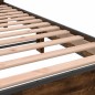 vidaXL Estructura cama madera ingeniería metal roble ahumado 140x190cm