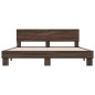 vidaXL Estructura cama madera ingeniería metal marrón roble 180x200 cm vidaXL Estructura cama madera ingeniería metal marrón roble 180x200 cm