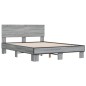 vidaXL Estructura cama madera ingeniería metal gris Sonoma 120x190 cm