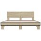vidaXL Estructura cama madera ingeniería metal roble Sonoma 150x200 cm vidaXL Estructura cama madera ingeniería metal roble Sonoma 150x200 cm