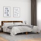 vidaXL Estructura cama madera ingeniería metal roble ahumado 200x200cm vidaXL Estructura cama madera ingeniería metal roble ahumado 200x200cm