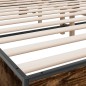 vidaXL Estructura cama madera ingeniería metal roble ahumado 200x200cm vidaXL Estructura cama madera ingeniería metal roble ahumado 200x200cm