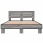 vidaXL Estructura cama madera ingeniería metal gris Sonoma 120x190 cm vidaXL Estructura cama madera ingeniería metal gris Sonoma 120x190 cm