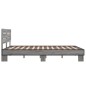 vidaXL Estructura cama madera ingeniería metal gris Sonoma 120x190 cm vidaXL Estructura cama madera ingeniería metal gris Sonoma 120x190 cm