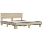 vidaXL Estructura cama madera ingeniería metal roble Sonoma 160x200 cm vidaXL Estructura cama madera ingeniería metal roble Sonoma 160x200 cm