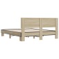 vidaXL Estructura cama madera ingeniería metal roble Sonoma 160x200 cm vidaXL Estructura cama madera ingeniería metal roble Sonoma 160x200 cm