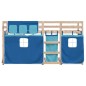 vidaXL Litera con cortinas madera maciza de pino azul 90x200 cm vidaXL Litera con cortinas madera maciza de pino azul 90x200 cm