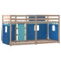 vidaXL Litera con cortinas madera maciza de pino azul 90x200 cm vidaXL Litera con cortinas madera maciza de pino azul 90x200 cm