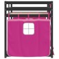 vidaXL Litera con cortinas madera maciza de pino rosa 90x200 cm vidaXL Litera con cortinas madera maciza de pino rosa 90x200 cm