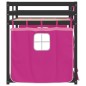 vidaXL Litera con cortinas madera maciza de pino rosa 90x190 cm vidaXL Litera con cortinas madera maciza de pino rosa 90x190 cm