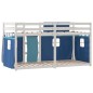 vidaXL Litera con cortinas madera maciza de pino azul 80x200 cm vidaXL Litera con cortinas madera maciza de pino azul 80x200 cm