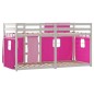vidaXL Litera con cortinas madera maciza de pino rosa 90x190 cm vidaXL Litera con cortinas madera maciza de pino rosa 90x190 cm