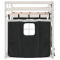 vidaXL Litera con cortinas madera maciza pino blanco y negro 90x190 cm vidaXL Litera con cortinas madera maciza pino blanco y negro 90x190 cm
