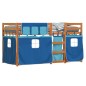 vidaXL Litera con cortinas madera maciza de pino azul 80x200 cm vidaXL Litera con cortinas madera maciza de pino azul 80x200 cm