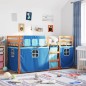 vidaXL Litera con cortinas madera maciza de pino azul 80x200 cm vidaXL Litera con cortinas madera maciza de pino azul 80x200 cm