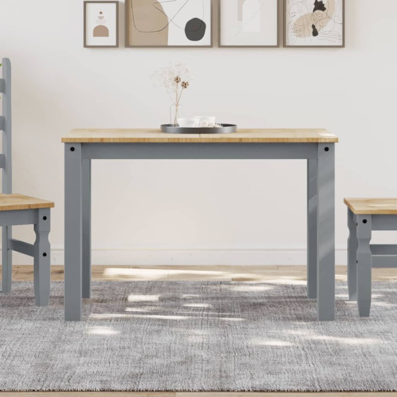 vidaXL Mesa de comedor Panama madera maciza de pino gris 117x60x75 cm vidaXL Mesa de comedor Panama madera maciza de pino gris 117x60x75 cm
