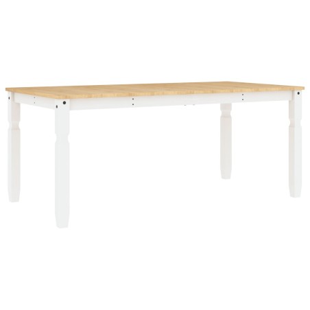 vidaXL Mesa de comedor Corona madera maciza pino blanco 180x90x75 cm