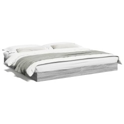 vidaXL Estructura de cama madera de ingeniería gris Sonoma 180x200 cm