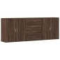 vidaXL Aparadores 3 uds madera contrachapada marrón roble vidaXL Aparadores 3 uds madera contrachapada marrón roble