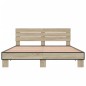vidaXL Estructura cama madera ingeniería metal roble Sonoma 150x200 cm