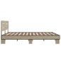 vidaXL Estructura cama madera ingeniería metal roble Sonoma 150x200 cm
