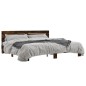 vidaXL Estructura cama madera ingeniería metal roble ahumado 200x200cm