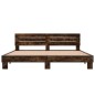 vidaXL Estructura cama madera ingeniería metal roble ahumado 200x200cm