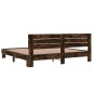 vidaXL Estructura cama madera ingeniería metal roble ahumado 200x200cm