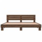 vidaXL Estructura cama madera ingeniería metal marrón roble 180x200 cm vidaXL Estructura cama madera ingeniería metal marrón roble 180x200 cm