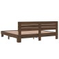 vidaXL Estructura cama madera ingeniería metal marrón roble 180x200 cm vidaXL Estructura cama madera ingeniería metal marrón roble 180x200 cm