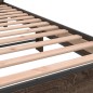 vidaXL Estructura cama madera ingeniería metal marrón roble 180x200 cm vidaXL Estructura cama madera ingeniería metal marrón roble 180x200 cm