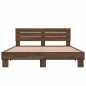 vidaXL Estructura cama madera ingeniería metal marrón roble 160x200 cm vidaXL Estructura cama madera ingeniería metal marrón roble 160x200 cm