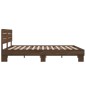 vidaXL Estructura cama madera ingeniería metal marrón roble 160x200 cm vidaXL Estructura cama madera ingeniería metal marrón roble 160x200 cm