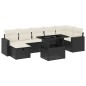 vidaXL Set de sofás de jardín 8 piezas y cojines ratán sintético negro vidaXL Set de sofás de jardín 8 piezas y cojines ratán sintético negro
