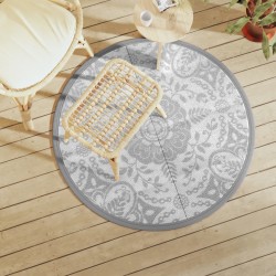 vidaXL Alfombra de exterior PP gris claro Ø120 cm