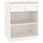 vidaXL Mesa consola de madera maciza de pino blanco 60x34x75 cm