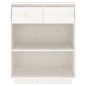 vidaXL Mesa consola de madera maciza de pino blanco 60x34x75 cm