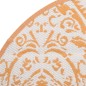 vidaXL Alfombra de exterior PP naranja y blanco Ø160 cm vidaXL Alfombra de exterior PP naranja y blanco Ø160 cm