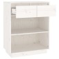vidaXL Mesa consola de madera maciza de pino blanco 60x34x75 cm