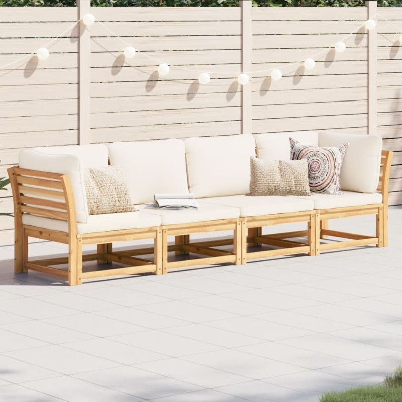 vidaXL Set de muebles de jardín 4 pzs y cojines madera maciza acacia vidaXL Set de muebles de jardín 4 pzs y cojines madera maciza acacia