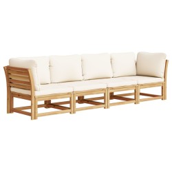 vidaXL Set de muebles de jardín 4 pzs y cojines madera maciza acacia