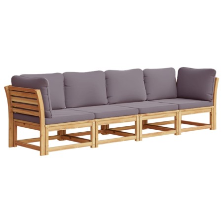 vidaXL Set de muebles de jardín 4 pzs y cojines madera maciza acacia