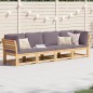 vidaXL Set de muebles de jardín 4 pzs y cojines madera maciza acacia vidaXL Set de muebles de jardín 4 pzs y cojines madera maciza acacia