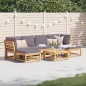 vidaXL Juego de muebles jardín 7 pzas con cojines madera maciza acacia vidaXL Juego de muebles jardín 7 pzas con cojines madera maciza acacia