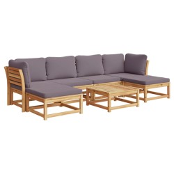 vidaXL Juego de muebles jardín 7 pzas con cojines madera maciza acacia
