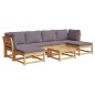 vidaXL Juego de muebles jardín 7 pzas con cojines madera maciza acacia vidaXL Juego de muebles jardín 7 pzas con cojines madera maciza acacia